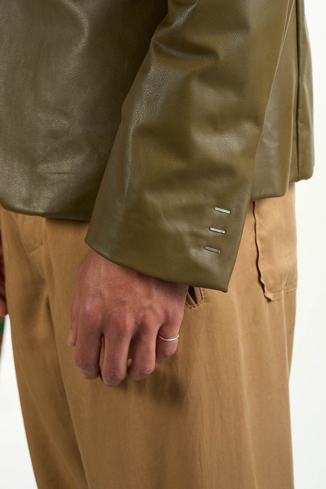 DANIELE BASTA LEATHER AND SILVER JACKET